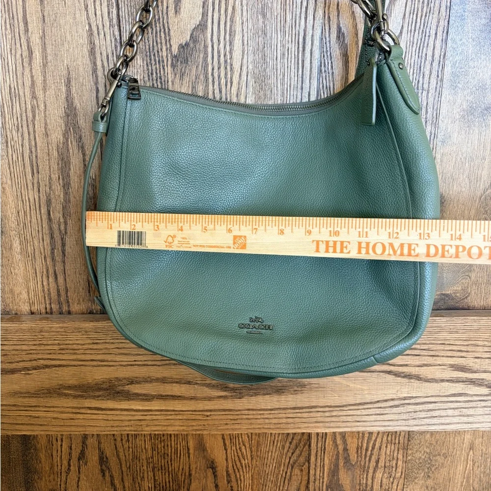 💚Coach💚 Army Green Leather Hobo Shoulder Bag - Picture 8 of 14